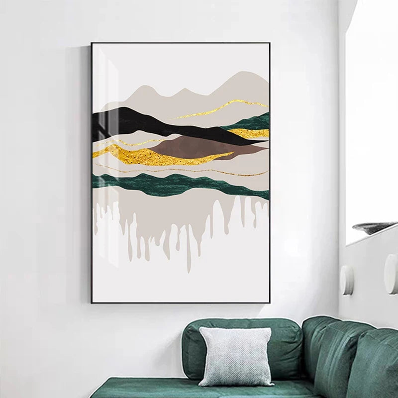Abstract Mountain Landscape Wall Art Canvas Prints For Modern Apartment Living Room Bedroom Art Decor