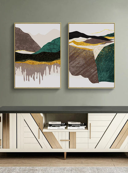 Abstract Mountain Landscape Wall Art Canvas Prints For Modern Apartment Living Room Bedroom Art Decor