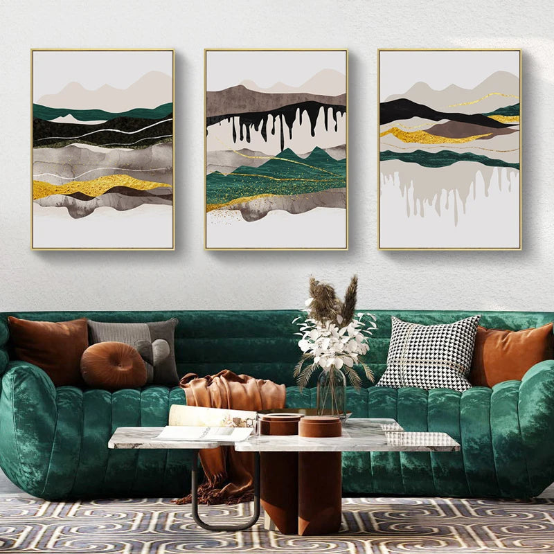 Abstract Mountain Landscape Wall Art Canvas Prints For Modern Apartment Living Room Bedroom Art Decor