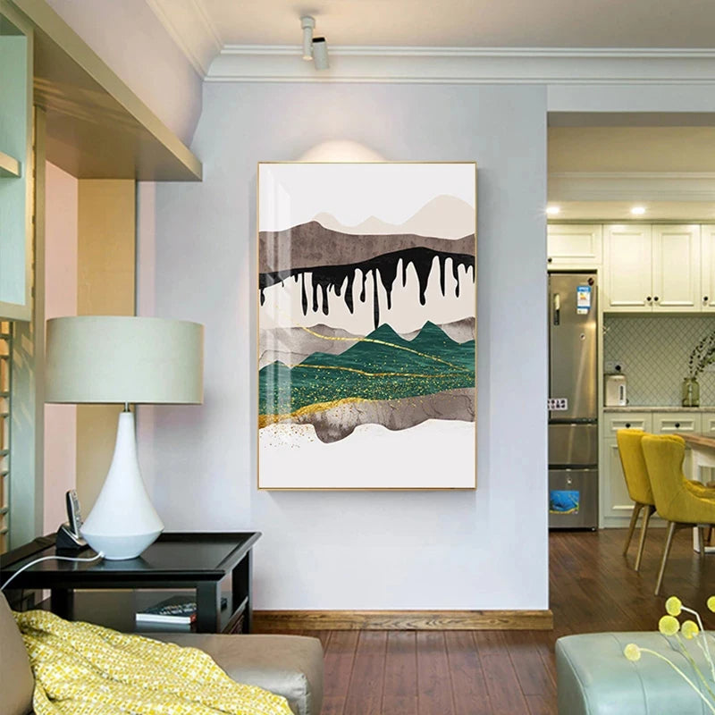 Abstract Mountain Landscape Wall Art Canvas Prints For Modern Apartment Living Room Bedroom Art Decor