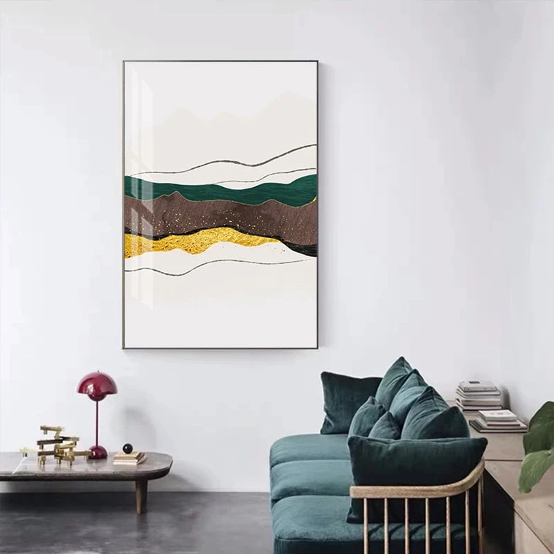 Abstract Mountain Landscape Wall Art Canvas Prints For Modern Apartment Living Room Bedroom Art Decor