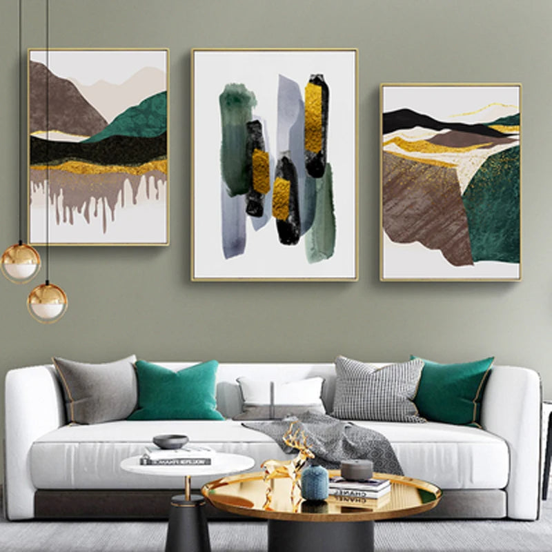 Abstract Mountain Landscape Wall Art Canvas Prints For Modern Apartment Living Room Bedroom Art Decor