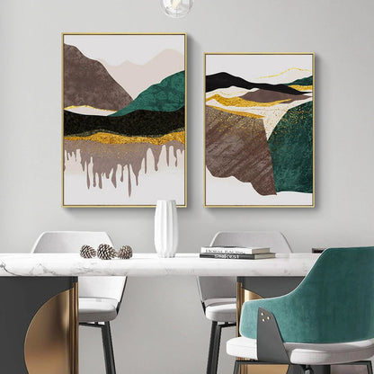 Abstract Mountain Landscape Wall Art Canvas Prints For Modern Apartment Living Room Bedroom Art Decor