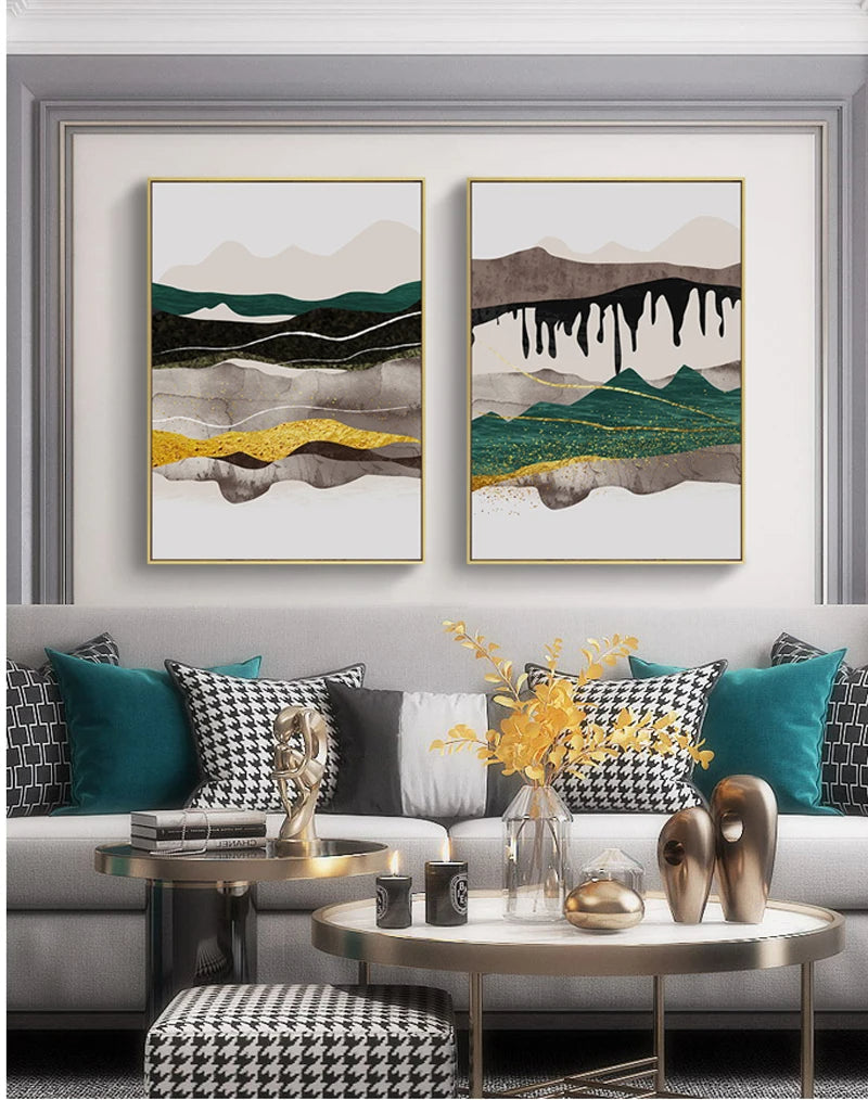 Abstract Mountain Landscape Wall Art Canvas Prints For Modern Apartment Living Room Bedroom Art Decor