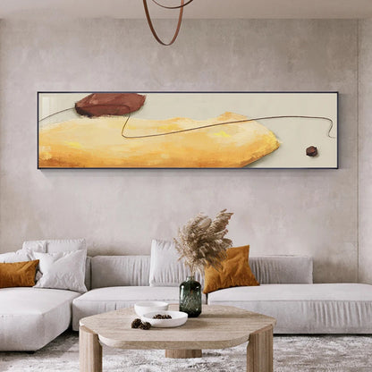 Contemporary Color Shape & Line Abstract Wall Art Canvas Prints Wide Format Poster For Bedroom Above The Bed Art