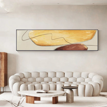 Contemporary Color Shape & Line Abstract Wall Art Canvas Prints Wide Format Poster For Bedroom Above The Bed Art