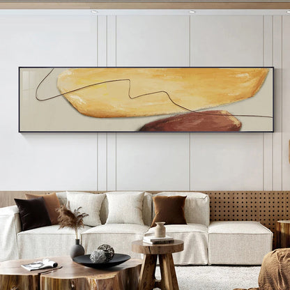 Contemporary Color Shape & Line Abstract Wall Art Canvas Prints Wide Format Poster For Bedroom Above The Bed Art