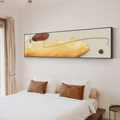 Contemporary Color Shape & Line Abstract Wall Art Canvas Prints Wide Format Poster For Bedroom Above The Bed Art