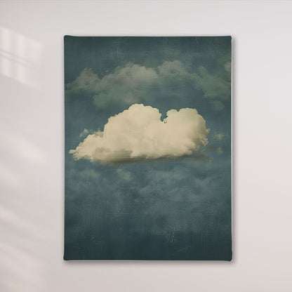 Moody Emerald Cloud Wall Art Canvas  - Framed Modern Sky Wall Art