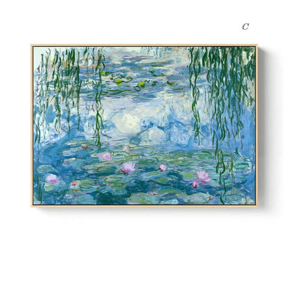 Nordic Landscape Monet Canvas Prints | Abstract Posters Impressionism Art Masterpiece Wall Art Modern Pictures For Living Room Bedroom