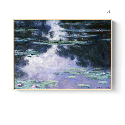 Nordic Landscape Monet Canvas Prints | Abstract Posters Impressionism Art Masterpiece Wall Art Modern Pictures For Living Room Bedroom