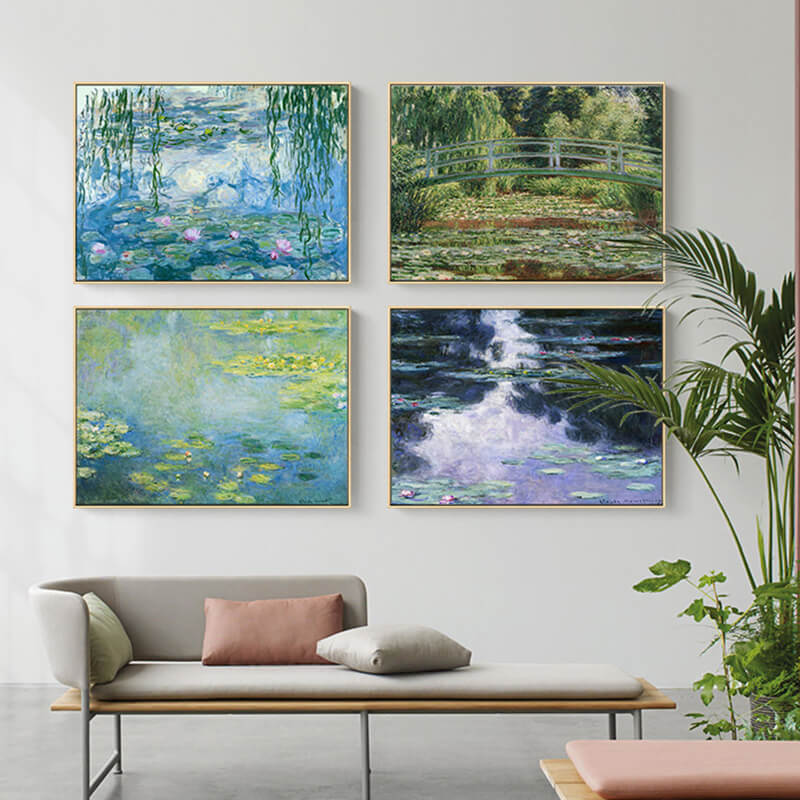 Nordic Landscape Monet Canvas Prints | Abstract Posters Impressionism Art Masterpiece Wall Art Modern Pictures For Living Room Bedroom