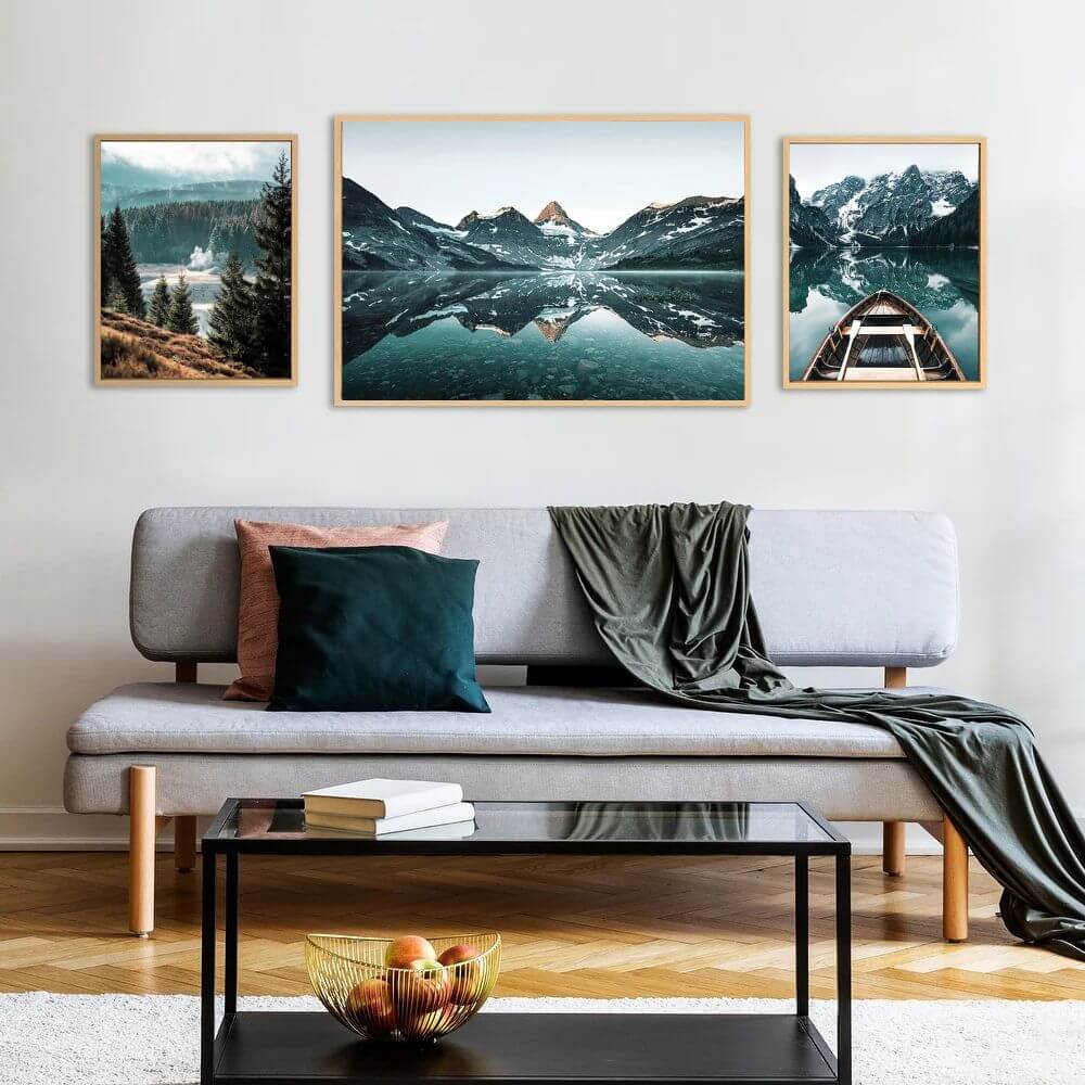 Nordic Nature Landscape Mountain Lake Wall Art Scenery Wilderness Canvas Prints Gallery Wall Art Set Of 3 Posters For Modern Scandinavian Living Room Wall Decor