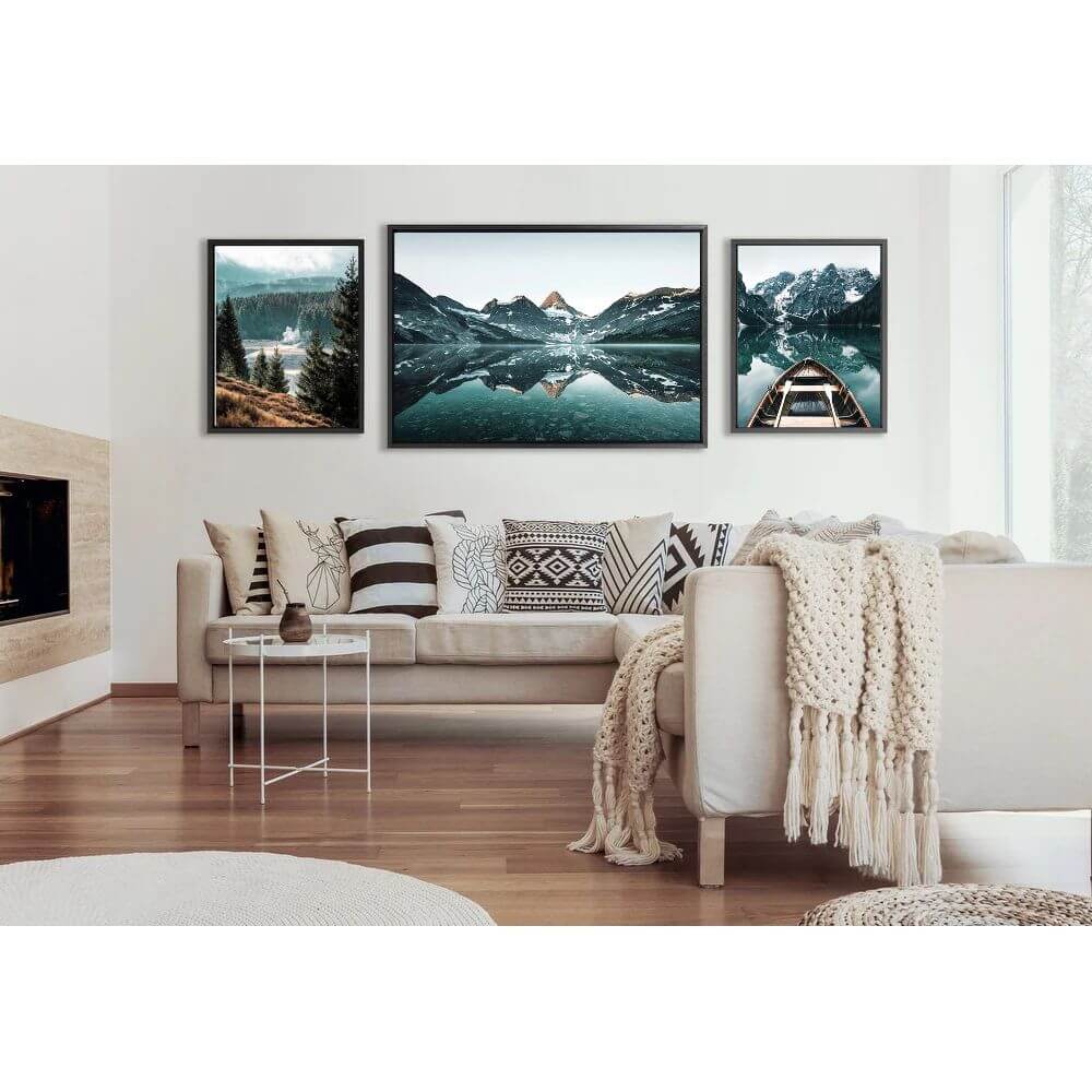 Nordic Nature Landscape Mountain Lake Wall Art Scenery Wilderness Canvas Prints Gallery Wall Art Set Of 3 Posters For Modern Scandinavian Living Room Wall Decor