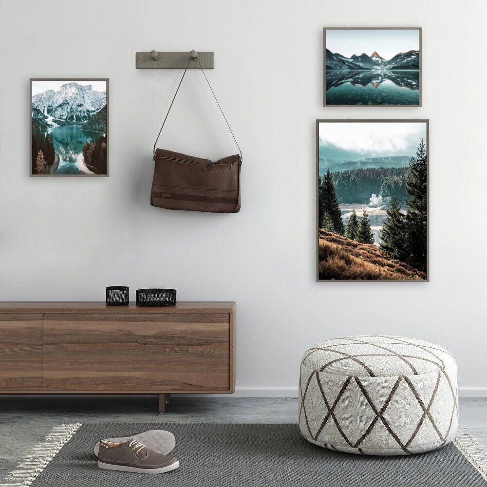 Nordic Nature Landscape Mountain Lake Wall Art Scenery Wilderness Canvas Prints Gallery Wall Art Set Of 3 Posters For Modern Scandinavian Living Room Wall Decor