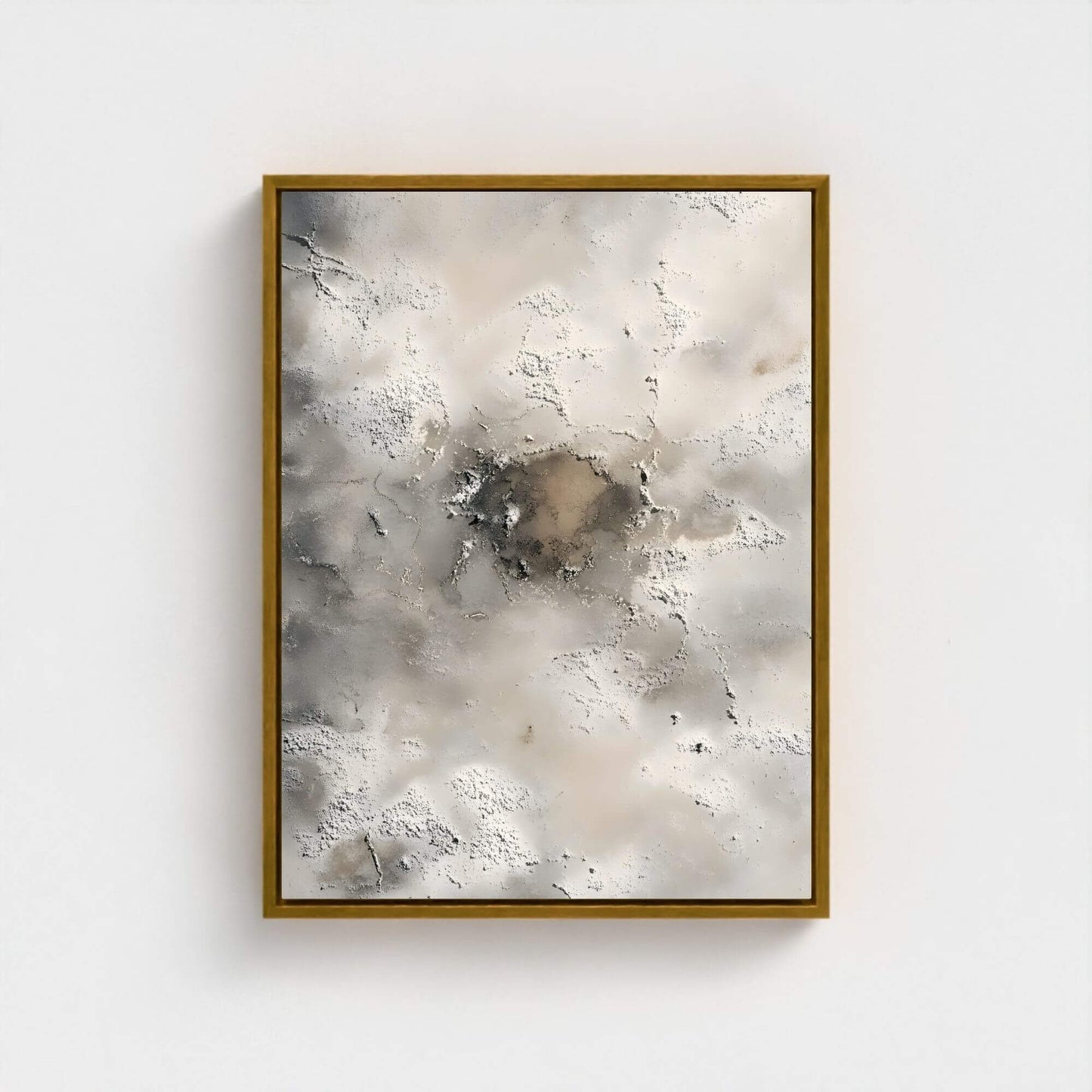 Neutral Abstract Textured Framed Wall Art Canvas Print - Modern Beige Grey Artwork