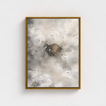 Neutral Abstract Textured Framed Wall Art Canvas Print - Modern Beige Grey Artwork