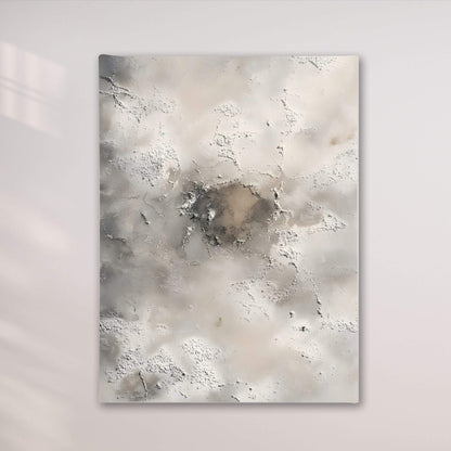Neutral Abstract Textured Framed Wall Art Canvas Print - Modern Beige Grey Artwork
