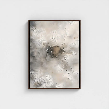 Neutral Abstract Textured Framed Wall Art Canvas Print - Modern Beige Grey Artwork