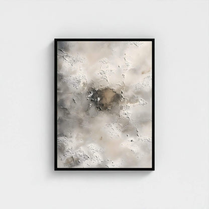 Neutral Abstract Textured Framed Wall Art Canvas Print - Modern Beige Grey Artwork