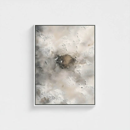 Neutral Abstract Textured Framed Wall Art Canvas Print - Modern Beige Grey Artwork