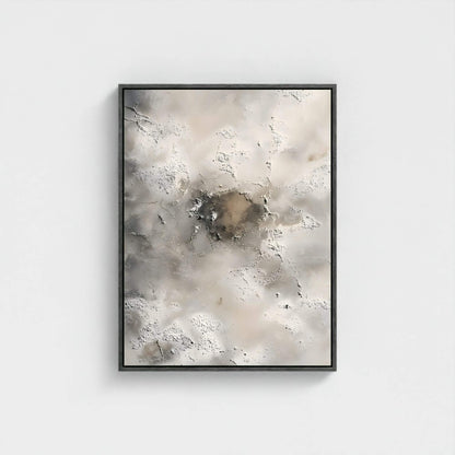 Neutral Abstract Textured Framed Wall Art Canvas Print - Modern Beige Grey Artwork