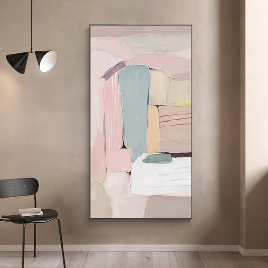 Neutral Colors Nordic Abstract Wall Art Fine Art Canvas Prints Modern Pastel Pink Pictures For Elegant Living Room Bedroom Décor