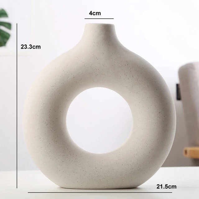 Nordic White Ceramic Vase For Creative Floral Decoration Modern Pot For Contemporary Coffee Tabletop Ornament For Scandinavian Home Decoration