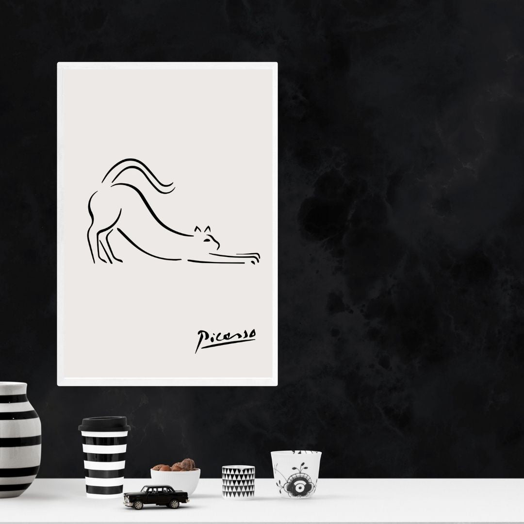 Pablo Picasso Cat Dog Flamingo Horse Owl Sketch Line Drawing Wall Art Canvas Prints For Modern Minimalist Living Room Bedroom Wall Decor