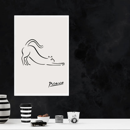 Pablo Picasso Cat Dog Flamingo Horse Owl Sketch Line Drawing Wall Art Canvas Prints For Modern Minimalist Living Room Bedroom Wall Decor