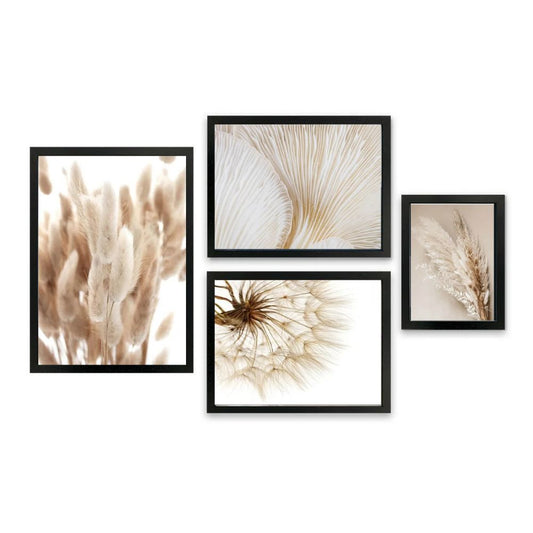 Pampas Grass Reed Dandelion Botanical Wall Art Pastel Floral Canvas Prints Gallery Wall Art Set Of 4 Posters For Modern Living Room Home Decor