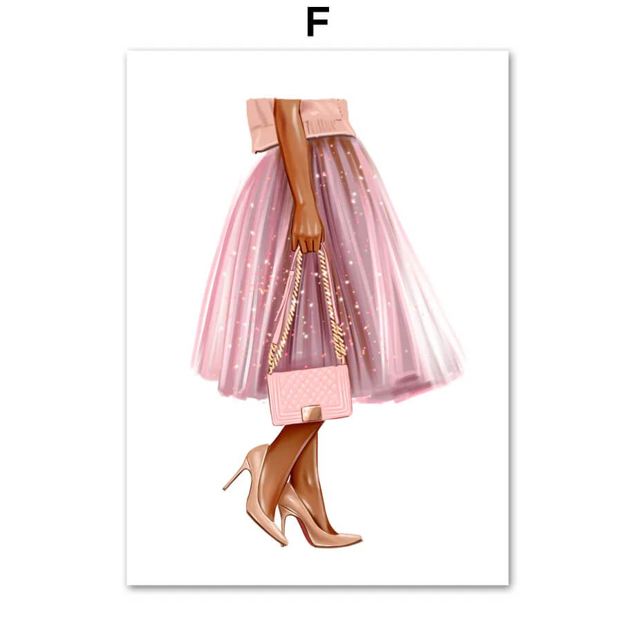 Pink Flower Perfume Lipstick Fashion Makeup Wall Art Canvas Prints Pink Fine Art For Girls Room Bedroom Wall Décor