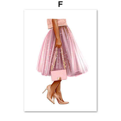 Pink Flower Perfume Lipstick Fashion Makeup Wall Art Canvas Prints Pink Fine Art For Girls Room Bedroom Wall Décor