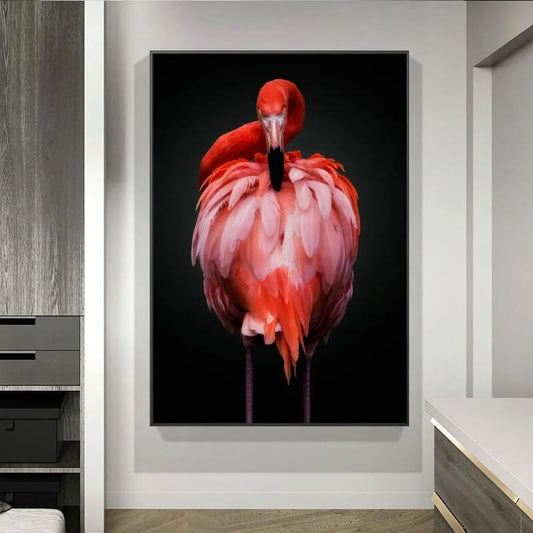 Pink Flamingo Canvas Print Wall Art Tropical Bird Pink Fine Art Modern Pictures For Living Room Bedroom Home Décor