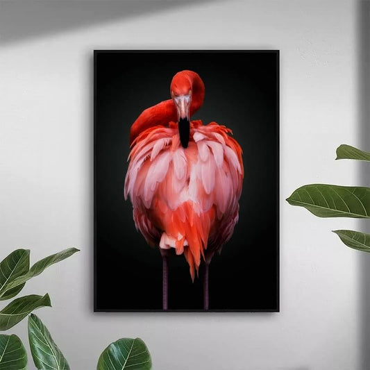 Pink Flamingo Canvas Print Wall Art Tropical Bird Pink Fine Art Modern Pictures For Living Room Bedroom Home Décor