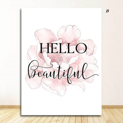 Pink Peony Inspirational Canvas Prints Floral Nordic Wall Art Fashion Quotes Pink Art Fine Modern Pictures For Girl Room Living Room Home Décor