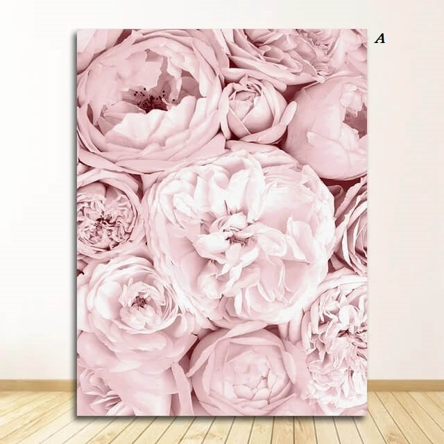 Pink Peony Inspirational Canvas Prints Floral Nordic Wall Art Fashion ...