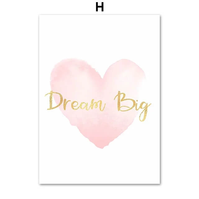 Pink Princess Castle Swan Unicorn Rainbow Love Wall Art Canvas Prints Nordic Posters Pink Fine Art Wall Pictures For Kids Room Décor