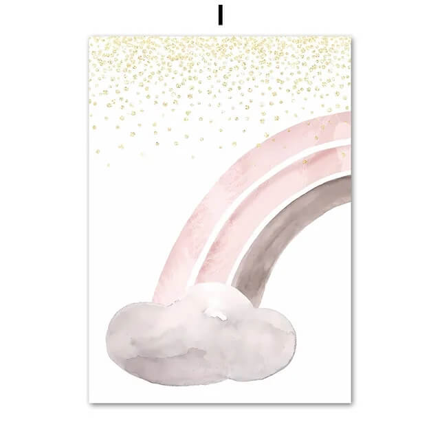 Pink Princess Castle Swan Unicorn Rainbow Love Wall Art Canvas Prints Nordic Posters Pink Fine Art Wall Pictures For Kids Room Décor