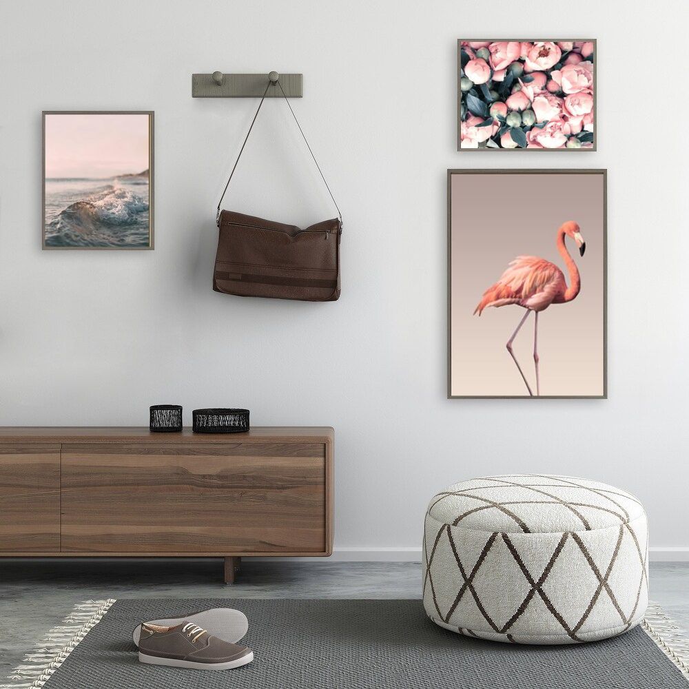 Pink Dream Flamingo Roses Nordic Floral Canvas Prints Gallery Wall Art Set Of 3 Posters For Modern Scandinavian Living Room Wall Decor