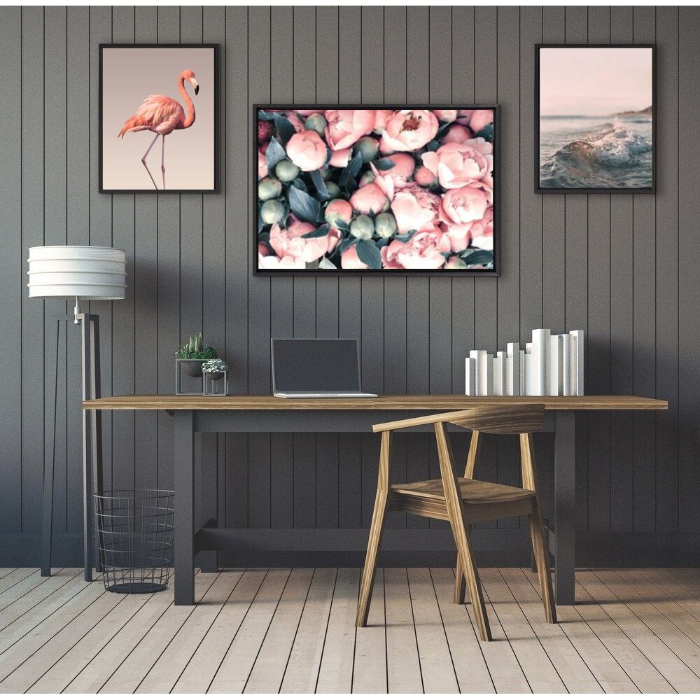 Pink Dream Flamingo Roses Nordic Floral Canvas Prints Gallery Wall Art Set Of 3 Posters For Modern Scandinavian Living Room Wall Decor