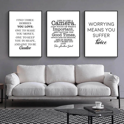 Positive Vibes Motivation Quotes Inspirational Canvas Print Wall Art For Minimalist Modern Living Room