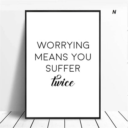 Positive Vibes Motivation Quotes Inspirational Canvas Print Wall Art For Minimalist Modern Living Room