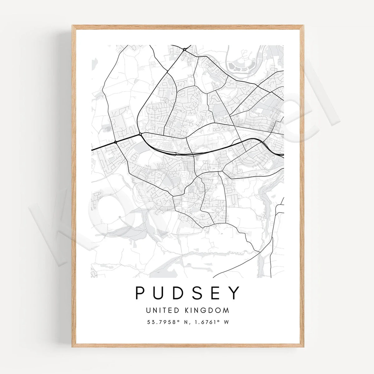 City Map Posters Wall Art - Beijing, Cape Town, Sydney, Los Angeles, Milan, Houston, Seattle, Abu Dhabi, Cornwall, Bristol, Gosport, Pudsey Wall Map Black White Canvas Prints Minimalist Posters For Office