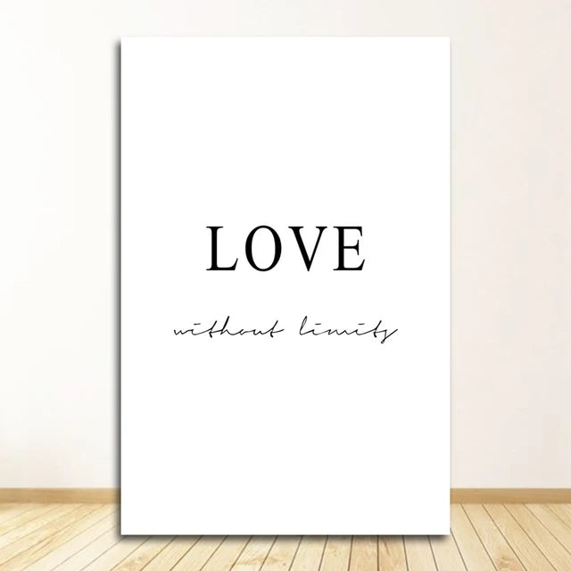 Dream Love Live Motivational Canvas Prints  Black and White Minimalist Simple Quotes Wall Art Nordic Inspirational Pictures For Living Room Bedroom Modern Scandinavian Home Décor