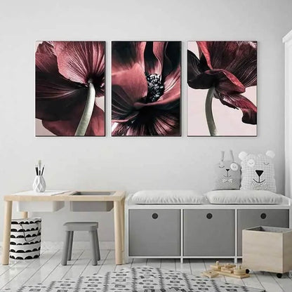 Red Poppies Canvas Prints Scandinavian Poster Botanical Wall Art Floral Pictures For Stylish Living Room Dining Room Home Décor