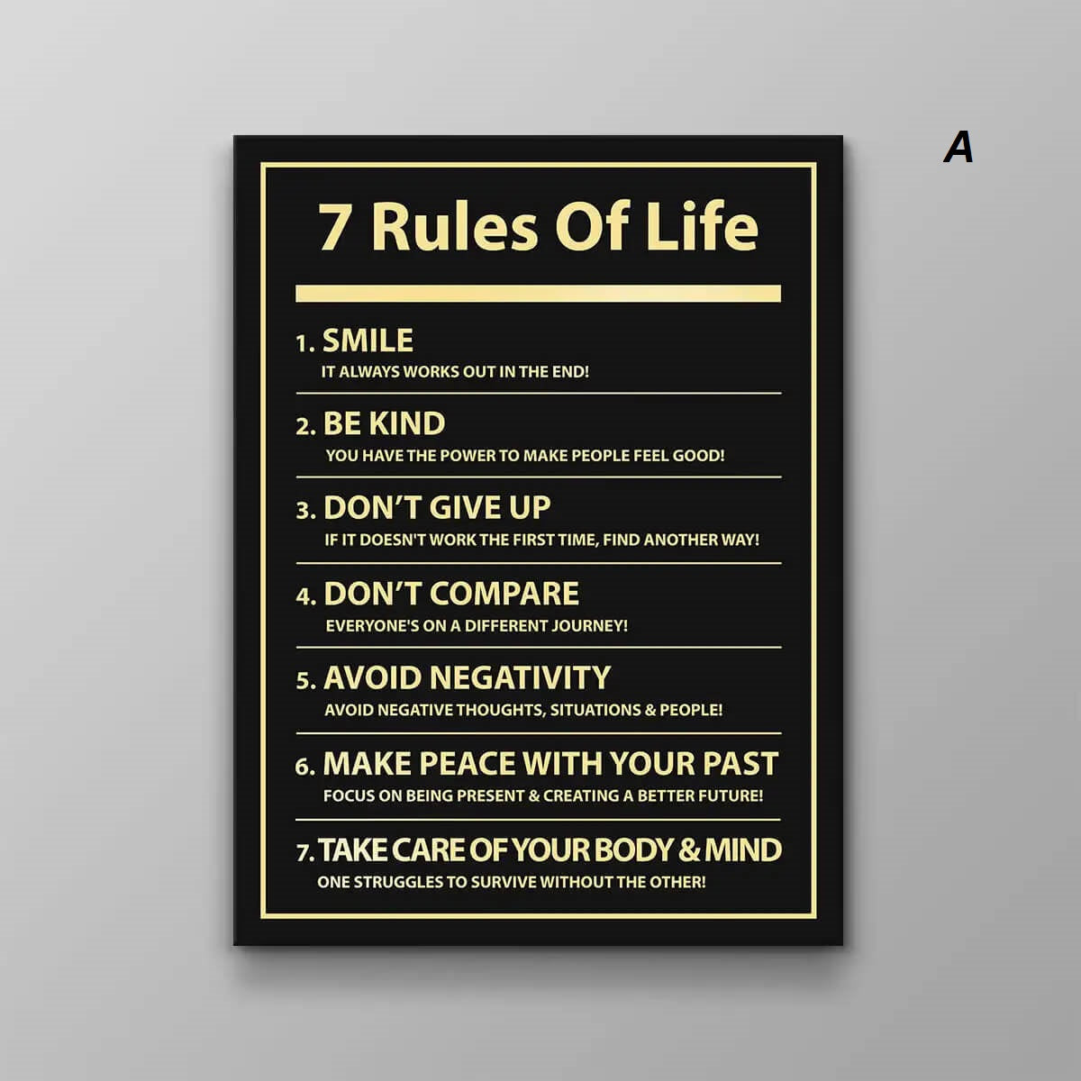 Rules of Money Motivational Quotes Wall Art Canvas Print For Modern Living Room Office Home Décor