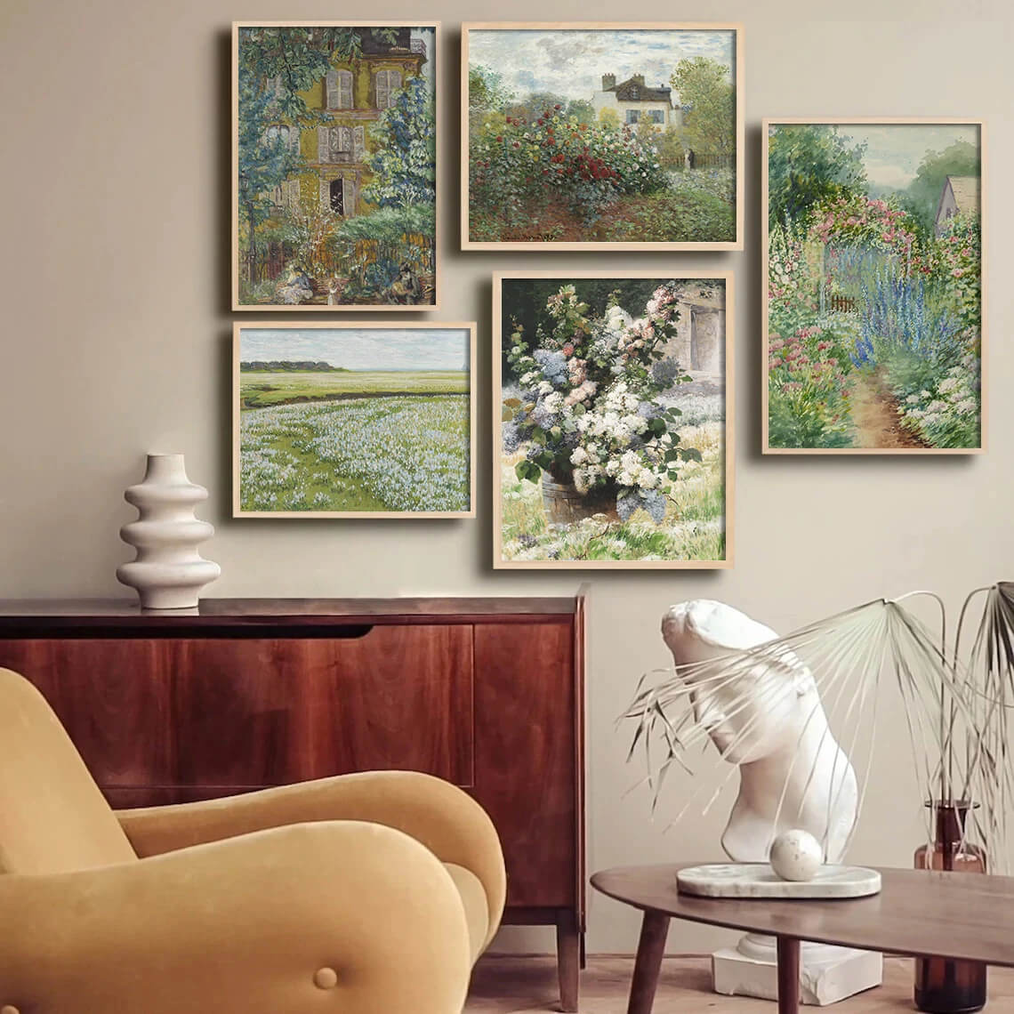 Rustic Summer Garden Flowers Fields Canvas Print Vintage Wall Art For Living Room Dining Room Wall Art Gallery