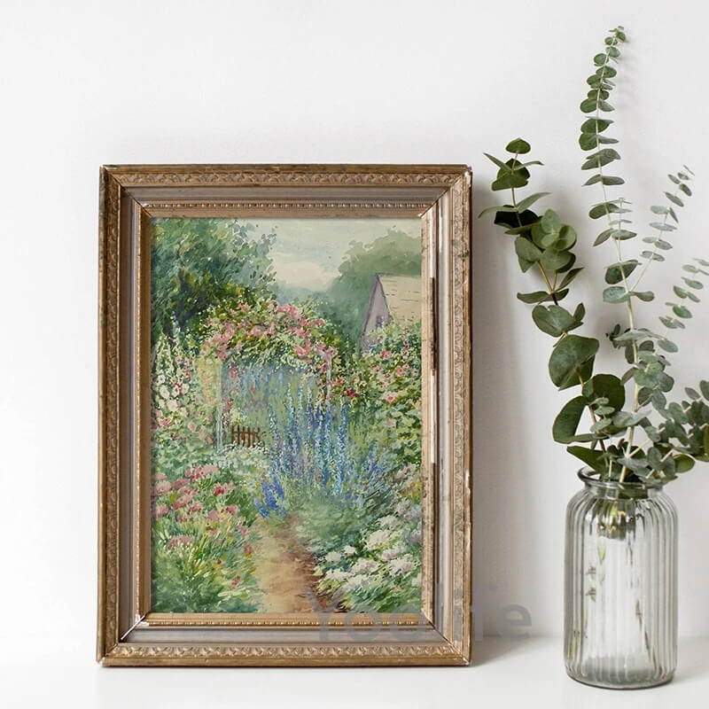 Rustic Summer Garden Flowers Fields Canvas Print Vintage Wall Art For Living Room Dining Room Wall Art Gallery