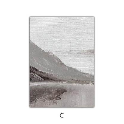 Abstract Gray Mountain Landscape Wall Art Canvas Prints Pictures For Modern Scandinavian Living Room Dining Room Art Decor